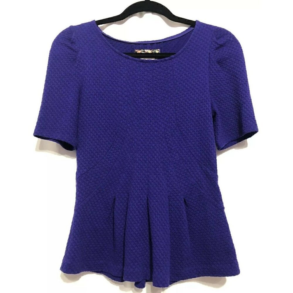 Anthropologie Postmark Georgia Peplum Top Size XS Womens Textured Top